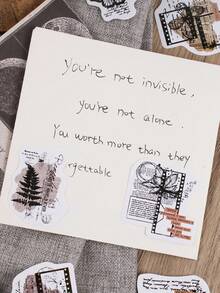 1 Box 46pcs Butterfly Theme Decorative Stickers, Self-Adhesive For Scrapbook, Journal, Envelope Seals - Black and White - View 5