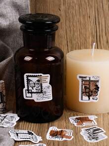 1 Box 46pcs Butterfly Theme Decorative Stickers, Self-Adhesive For Scrapbook, Journal, Envelope Seals - Black and White - View 9