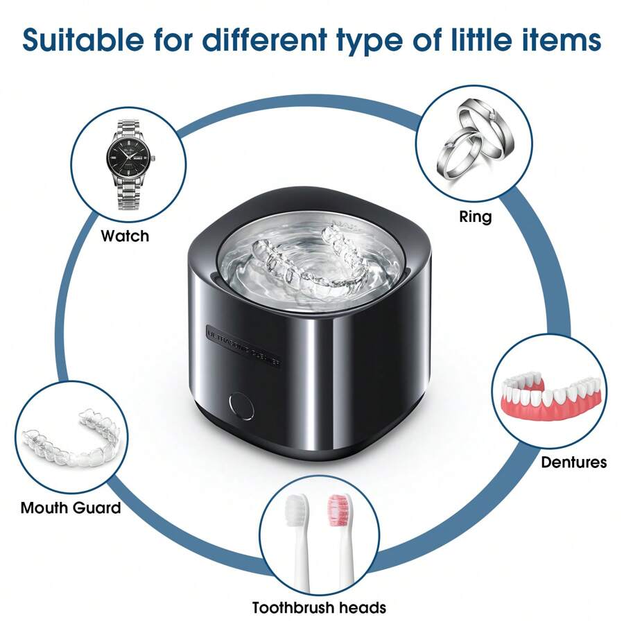Ultrasonic Cleaner For Dentures, Retainer, Mouth Guard, Whitening Trays