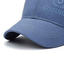 1入組 A08藍色男女春秋刺繡字母b棒球帽,防曬、休閒運動戶外鴨舌帽 - 藍色 - 查看 3