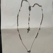 A 2.5 Mm/0.09 Inch Cube Bead Cross Necklace, Portrait Brand, With - Silver - View 6