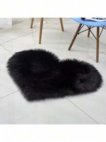 1入心形地毯,適用於客廳和臥室,家居裝飾情人節裝飾,19.6英寸*23.6英寸/50厘米*60厘米 - 黑色 - 查看 1