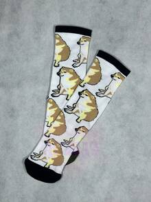Calcetines con estampado divertido Cheems Perrito Meme - Blanco - Ver 2