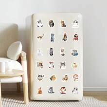 100pcs Cute Cartoon Watercolor Cat Sticker Set For Ins And Diy Decoration Of Glass, Cup, Notebook, Phone Case, Luggage, Fridge, Computer, Scrapbooking And Desktop. These Are Self-Adhesive, Waterproof And Easy To Peel Stickers Without Leaving Stains. - Multicolor - View 6