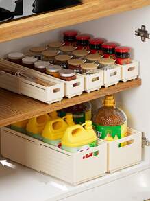 1pc Extendable Plastic Storage Drawer, Storage Basket For Toys, Underwear, Kitchen Spice Bottle Organizing,For Back To School