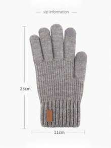 Camplab 男士户外运动保暖手套，冬季骑行触屏保暖内衬手套，防寒保暖针织全指手套 - 藏蓝色 - 查看 6