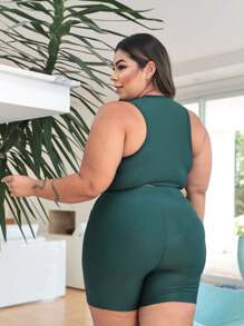 Plus Size Co-Ords - 軍綠色 - 查看 4
