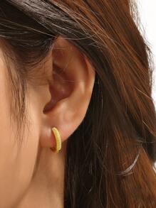 極簡銀圓耳環禮品適合女士