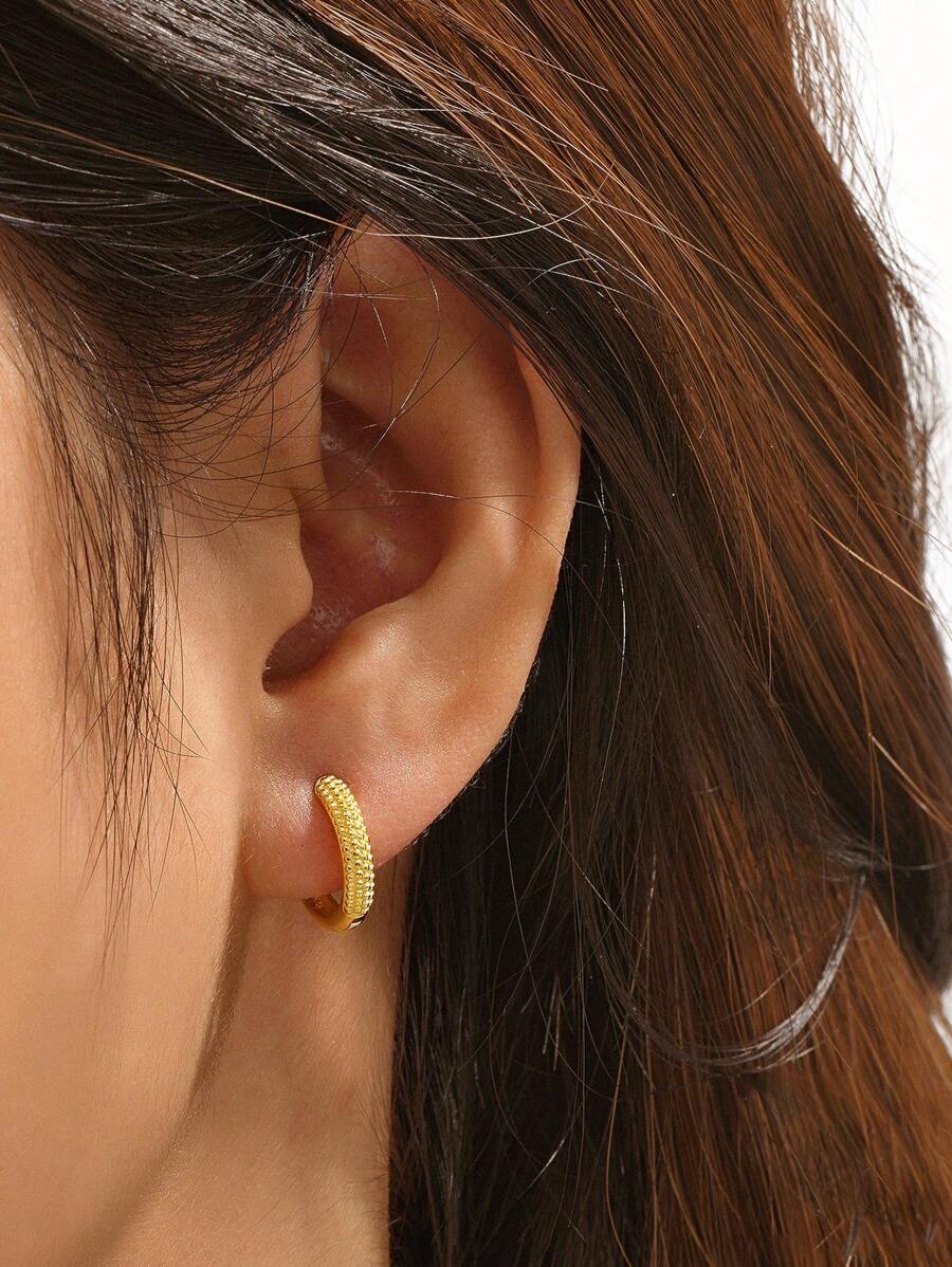 極簡銀圓耳環禮品適合女士