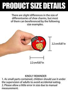 50 件裝遊戲和籃球主題鞋飾,用於裝飾人字拖、鉛筆盒、包包和派對禮品 - 彩色 - 查看 2