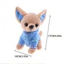 1隻17cm*10cm/6.7*4''可愛的吉娃娃狗毛絨玩具填充動物,兒童最佳禮物,可愛生日派對禮物,有4種顏色可選 - 紅色 - 查看 2