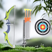 1件青少年射箭玩具遊戲射箭練習弓背戶外玩具射箭玩具箭罩戶外運動射擊夜間杯弓箭軟頭彈弓射箭玩具（弓箭*1+箭筒*1+靶吸盤） * 1+箭頭 * 3) - 綠色 - 查看 1
