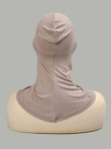 1 chiếc mũ trùm đầu co giãn màu trơn thời trang cho nữ & khăn quàng cổ băng đô khăn trùm đầu mềm mại cho abaya hàng ngày dưới mũ che mặt quần áo - Màu Khaki - Xem 4