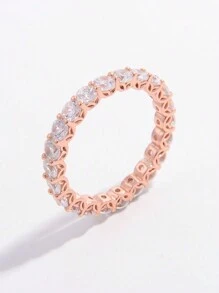 1個華麗瑰麗的經典925銀圓形cz戒指,作為精美的禮物、婚禮、訂婚、新娘珠寶