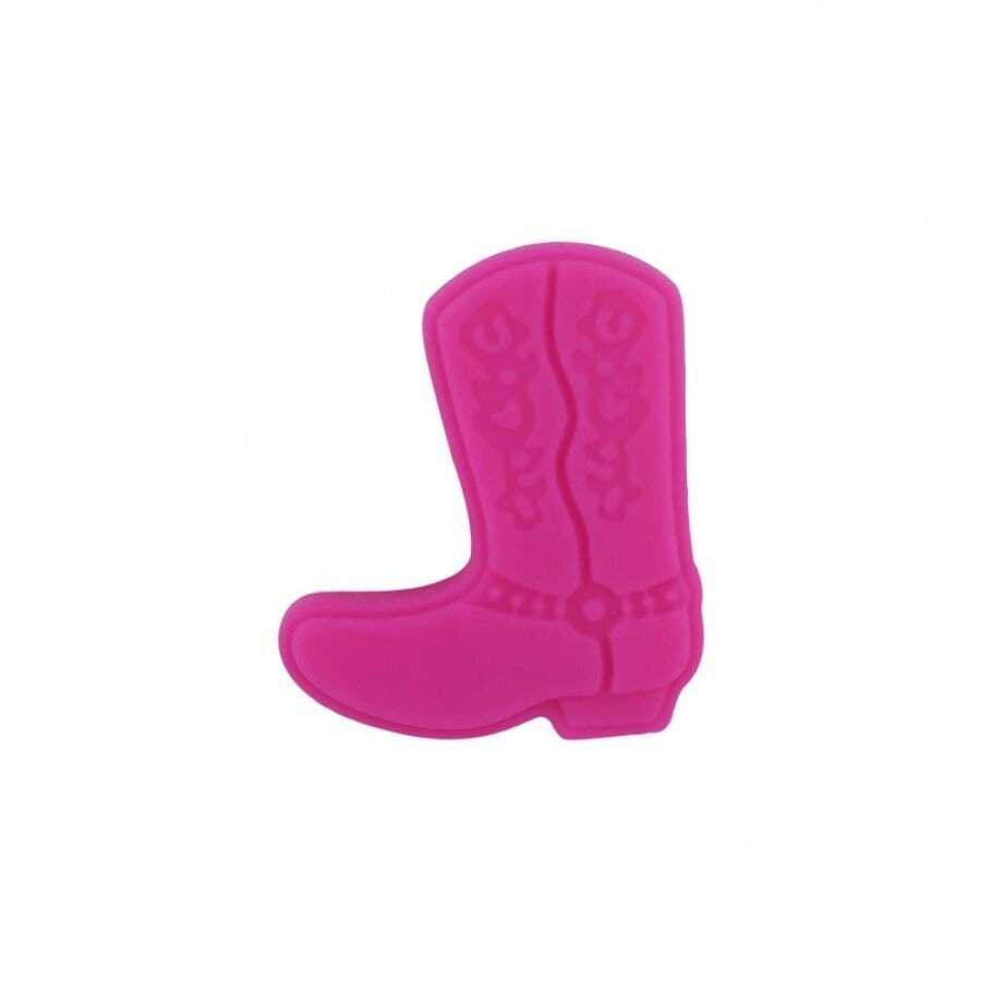 1pc New Style Children's Art And Craft Silicone Boot Beads, Creative Cartoon Diy Kids' Silicon Colorful Handmade Jewelry Beading Accessory - Hot Pink - View 1