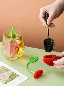 1 Miếng Hình quả dâu tây Silicone Trái bóng Bộ lọc trà - Đỏ - Xem 7