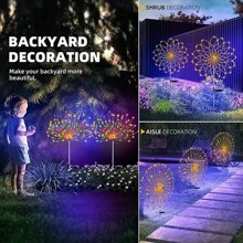 Solar Garden Lights Solar Firework Lights, 1 Pack 210 LEDs 8 Lighting Modes Solar Lights Outdoor Waterproof For Garden Patio Walkway Pathway Party Wedding Decorative Colourful - Color - View 7