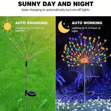Solar Garden Lights Solar Firework Lights, 1 Pack 210 LEDs 8 Lighting Modes Solar Lights Outdoor Waterproof For Garden Patio Walkway Pathway Party Wedding Decorative Colourful - Color - View 5