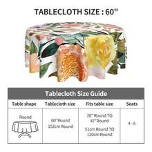 1pc Floral Pink Checkered Round Tablecloth, 60 Inch, Washable Reusable Spring Tablecloth, Great For Home, Festival, Coffee, Picnic, Patio, Party, Banquet Decor - Multicolor - View 5
