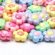 10pcs 16mm Multicolor Uv Acrylic Sunflower Beads, Diy Bracelet/Necklace Making Valentines