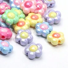 10pcs 16mm Multicolor Uv Acrylic Sunflower Beads, Diy Bracelet/Necklace Making Valentines