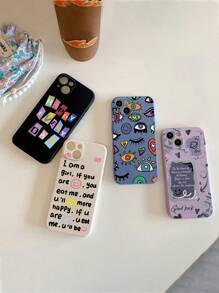 3 件字母心型笑臉繪畫設計保護手機殼相容 Iphone 12/13/pro/pro Max/mini、華為 P14/p13、三星 P11/p12、小米 7/8/se/9/10、三星系列 A01/a02 /a03/a04/a12/a13/a21/a22/a23/a24/a32/a33/a34/a51/a52/a53/a54/a71/a72/a73/s20 Fe/s21/s22 米系列9/a 10a /10c/註 9/10/11/12 - 彩色 - 查看 3