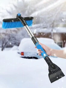 1只伸縮式雪鏟配刷,冰鏟,雪鏟,3合1汽車除雪工具套裝 - 藍色 - 查看 1