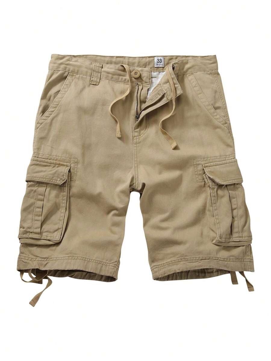 Men'S Camo Multi-Pocket Relaxed Fit Casual Shorts,Outdoor Camouflage Twill Cargo Shorts 11" Inseam(No Belt) - 卡其色 - 查看 1