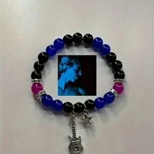 1 對時尚情侶星星吊墜串珠手鍊,帶有彩色珠子,情人節、朋友和戀人的理想禮物 - 一對情侶手鍊 - 查看 7