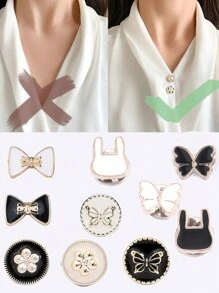 10入組防滑扣、衣夾、腰圍扣、腹部束腰器、珍珠胸針、縫扣套裝 - 彩色 - 查看 2