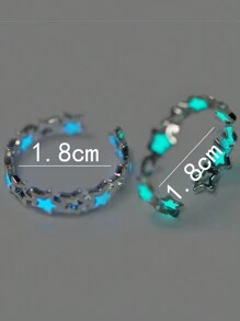 時尚流行男士不銹鋼簡約圈形耳環，適合珠寶禮物和時尚外觀 - 銀色 - 查看 6