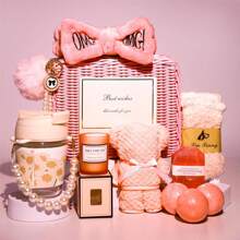 Birthday Gifts For Women,Christmas Gifts Basket For Women Girlfriend Sister Mom Unique Ideas Spa Package Get Well Soon Gifts Friendship Presents For Best Female Friend Wife Christmas Thank You Gifts - 珊瑚粉 - 查看 1