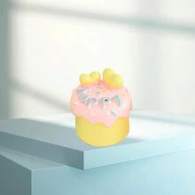 1入DIY樹脂配件，馬卡龍，乳酪蛋糕，立體食物玩具，批量蛋糕飾品，鑰匙扣吊墜 - 黃色愛心 - 查看 5