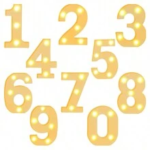 Luminous Vintage Numbers Illuminated LED Lights Romantic Night Light Wall Decoration Wedding Party Birthday Anniversary Wedding Christmas New Year - 6 - 查看 5