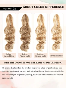 Claw Clip Ponytail Extension Curly Wavy  Clip in  Long Ponytails Hair  Extensions Synthetic  Hairpiece for Women