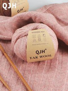 Qjh 50克咖啡色牦牛毛編織紗線，手工編織手套、圍巾材料，適用於秋冬季節，柔軟保暖，環錠紗線，保暖舒適，顏色協調，5股紗線，適合3.0-3.75mm針織針，3.0-3.5mm鉤針 - 咖啡色 - 查看 5