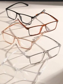 5 件/套男士方形 PC 镜框透明镜片复古眼镜，适合商务会议、日常使用和装饰用途 - 彩色 - 查看 2
