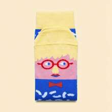 5双欧美网络名人跨境趣味个性化创意提花男女袜 - 彩色 - 查看 9