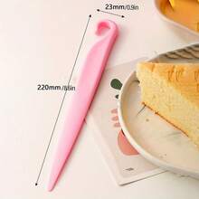 1pc, Demolding Knife, Plastic Baking Tools, Cake Scraper, Butter Cream Spreader, Bakeware, Fondant Decoration - Pink - View 3