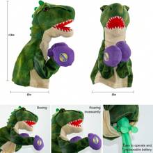 Títere De Mano Animal - Títere De Boxeo De Dinosaurio T-rex Para Niños Para Mejorar Habilidades Sociales E Interactivas, Adecuado Para Niños Y Niñas, Con Efectos De Sonido - Verde - Ver 2