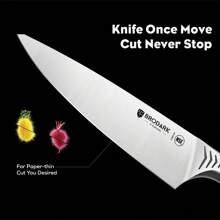 BRODARK Knife Set For Kitchen With Block, 15-Piece Kitchen Knife Set With Built-In Sharpener, NSF Certified Stainless Steel Knife Block Set, Shark Series - Silver - View 3