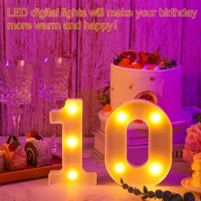 Luminous Vintage Numbers Illuminated LED Lights Romantic Night Light Wall Decoration Wedding Party Birthday Anniversary Wedding Christmas New Year - 6 - 查看 6