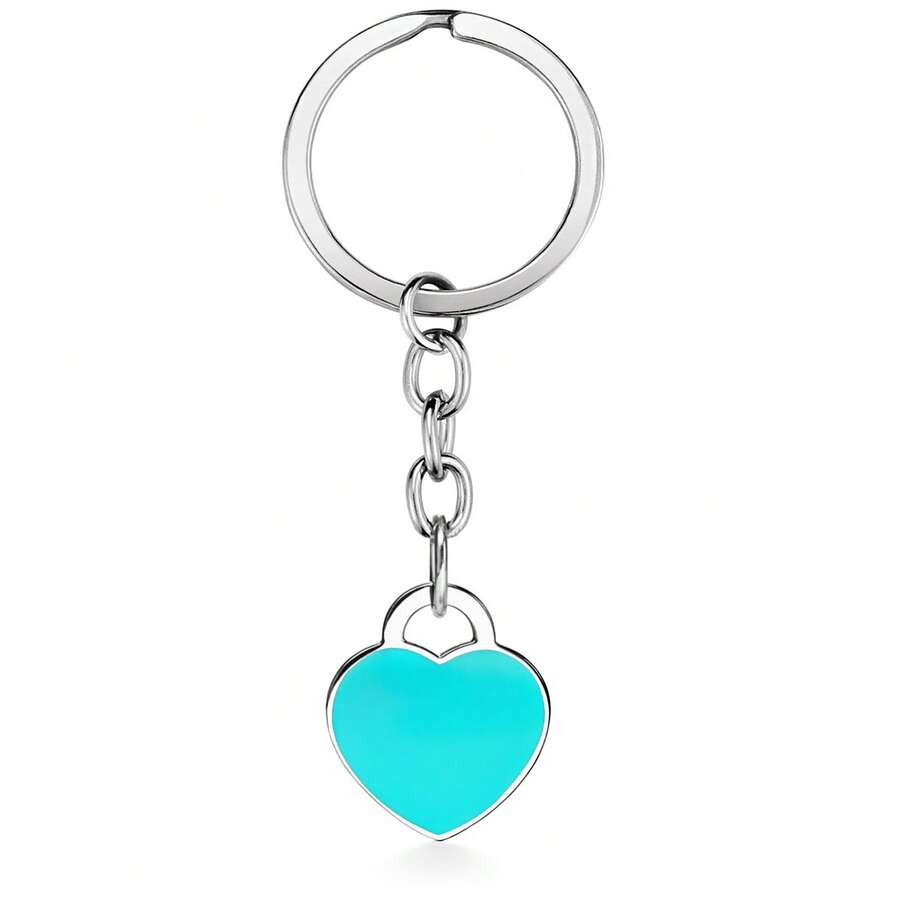 1個可愛的心形鑰匙扣情侶禮物,適用於送給最好的朋友、男友、女友,作為情人節、生日禮物 - 藍色 - 查看 1