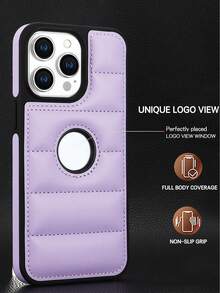 AWQUER PU Leather Back Phone Case Compatible With IPhone 15 14 Plus 13 12 Mini 11 Pro Max 8 7 Plus SE 5G 2020 2022 Shockproof Phone Cover - Mauve Purple - View 4
