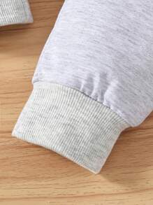 Baby Boy's Letter Printed Sweatshirt And Long Pants Set - Red - View 5