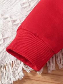 Baby Boy's Letter Printed Sweatshirt And Long Pants Set - Red - View 4