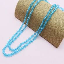 1pc Faced Crystal Glass Beads Hand Knotted 150cm Long Necklace For Fashion Ladies
