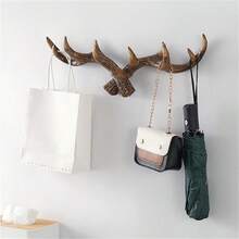 1pc Creative Deer Antlers Wall Hook, American Style Home Personalized Deer Head Wall Mounted Storage, Living Room Wall Decor - Multicolor - View 9