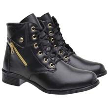 Women Mid-Calf Boots - 黑色 - 查看 2