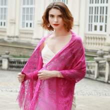 1條晚禮服用圍巾和披肩女士結婚禮服用圍巾（185*65cm） - 彩色 - 查看 6